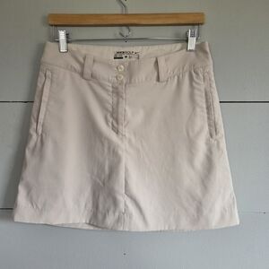 Nike Golf Dri-FIT Athletic Skort Beige Size 6 Short Pockets Button Women's